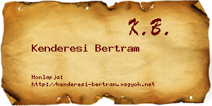 Kenderesi Bertram névjegykártya